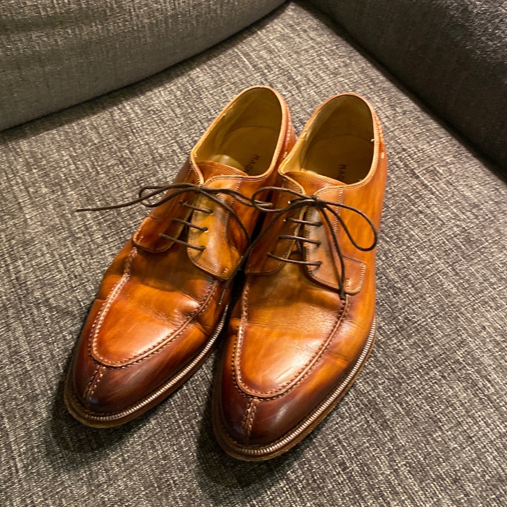 Magnanni - brown leather mens dress shoes size 9.5